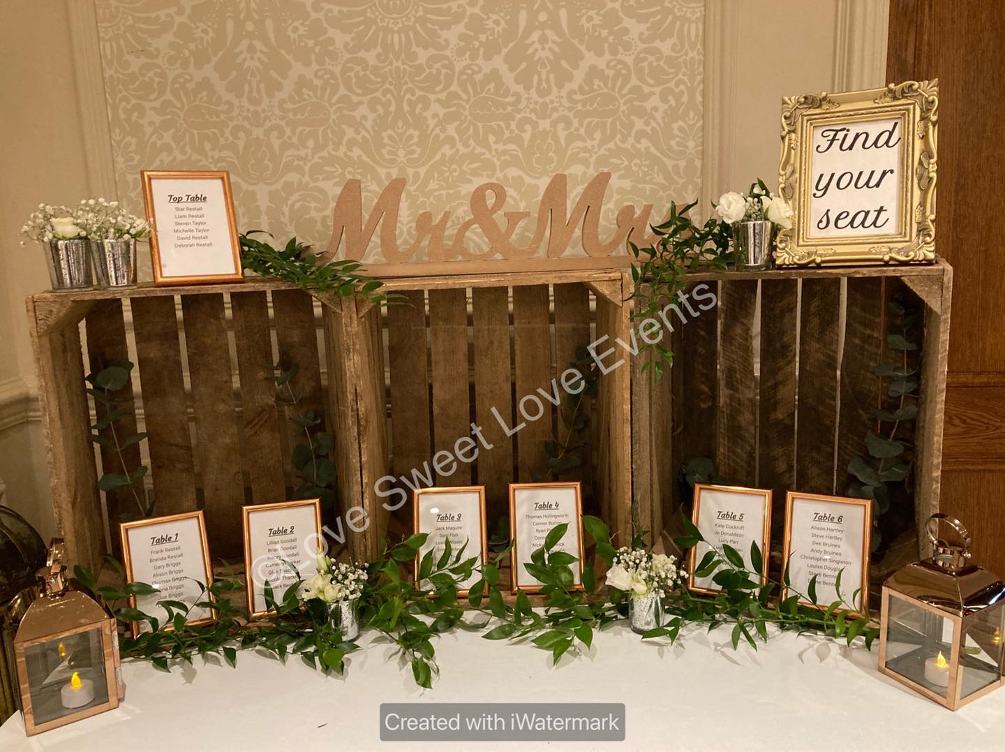 Table plans and signs